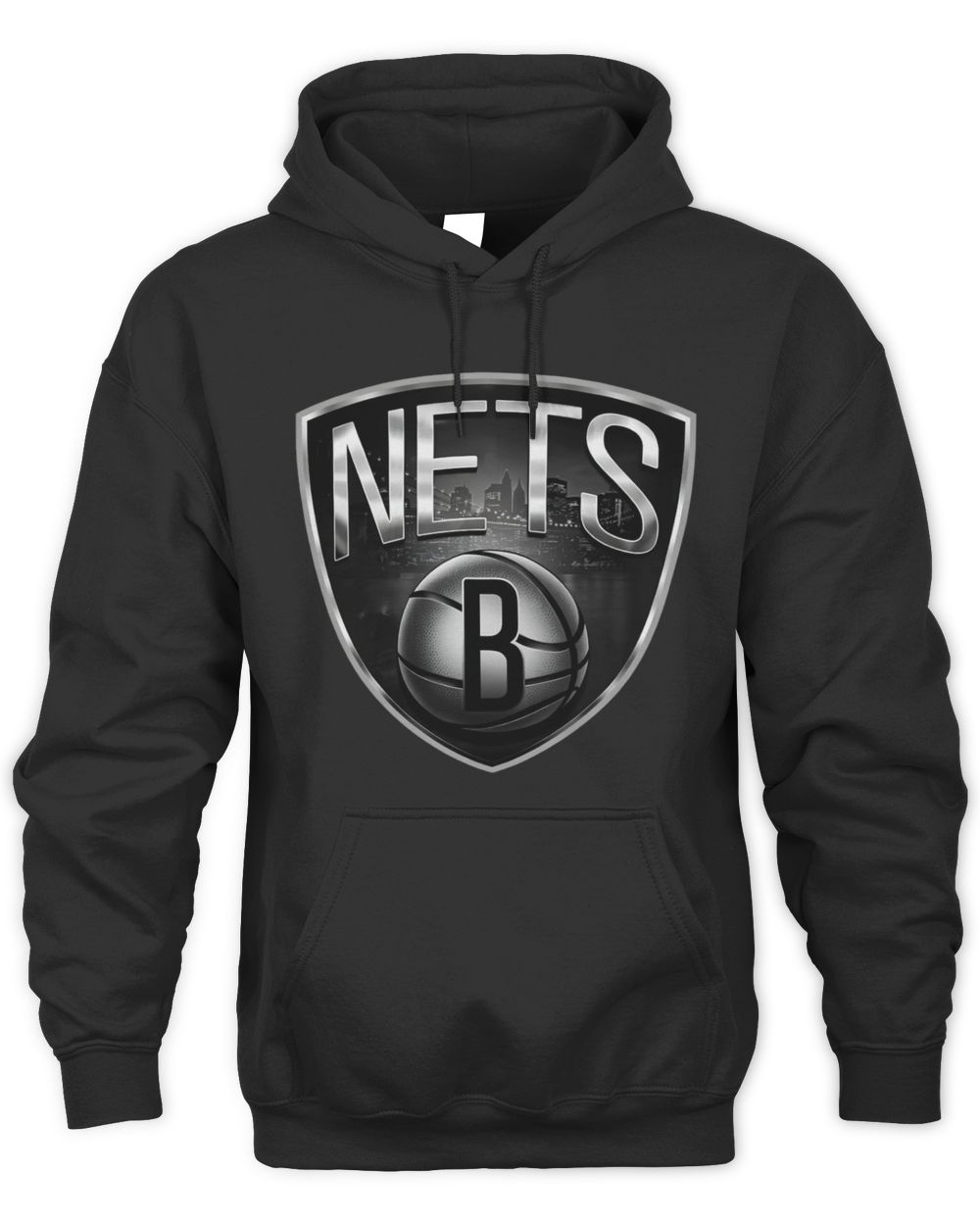 NBA Shop Brooklyn Nets Midnight Mascot Black Official Hoodie