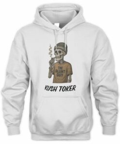 The Blunt Guy Kush Toker Skeleton Smoking Blunt Hoodie