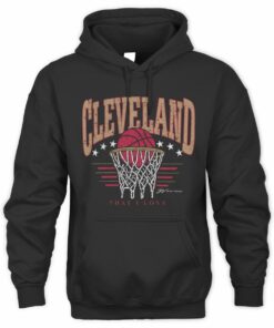That I Love Cleveland Basketball Net Graphic Hoodie