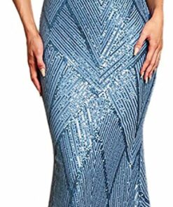 Blue Sparkly Cocktail Party Dress EA68