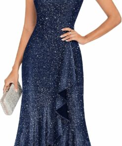 Evening Ruffle Halter Prom Dress EA71