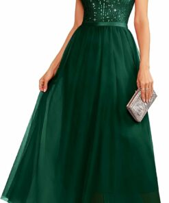 Vintage A Line Sparkly Formal Dress EA65