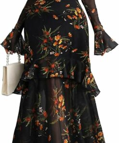 Women's Floral Casual Long Dress EA55