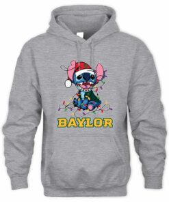Baylor Bears Stitch Santa Christmas Lights Hoodie