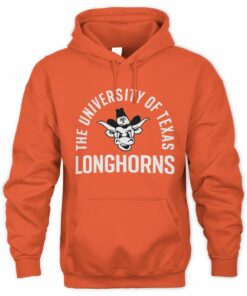 University Of Texas Arched Logo Longhorns Mascot Hoodie