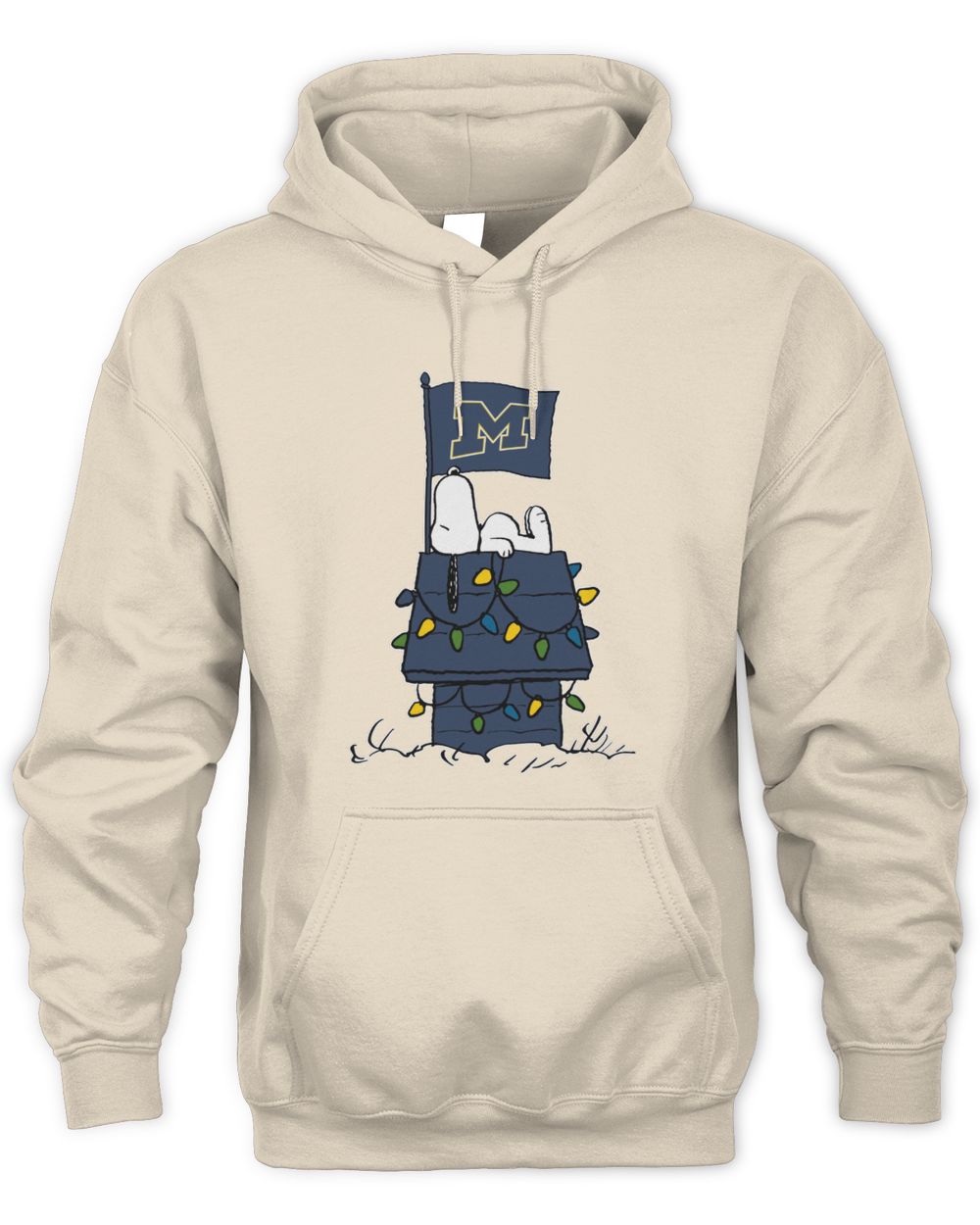 Michigan Wolverines Snoopy House Christmas Lights Hoodie
