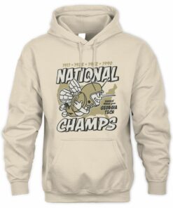 Georgia Tech Four-Time National Champions Tecky Mascot College Retro Hoodie