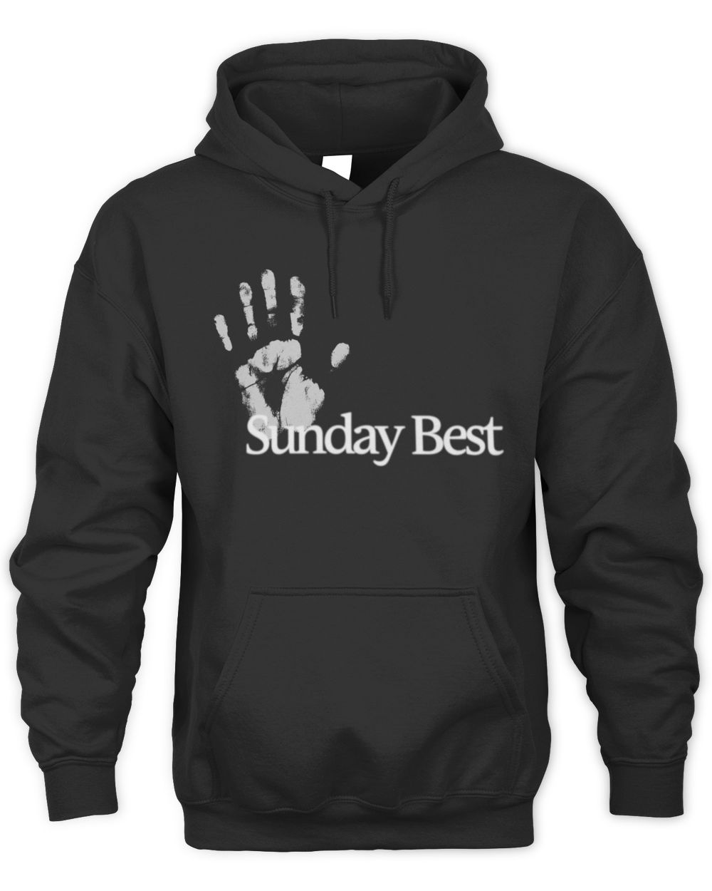 Sunday Best Handprinted Black Hoodie