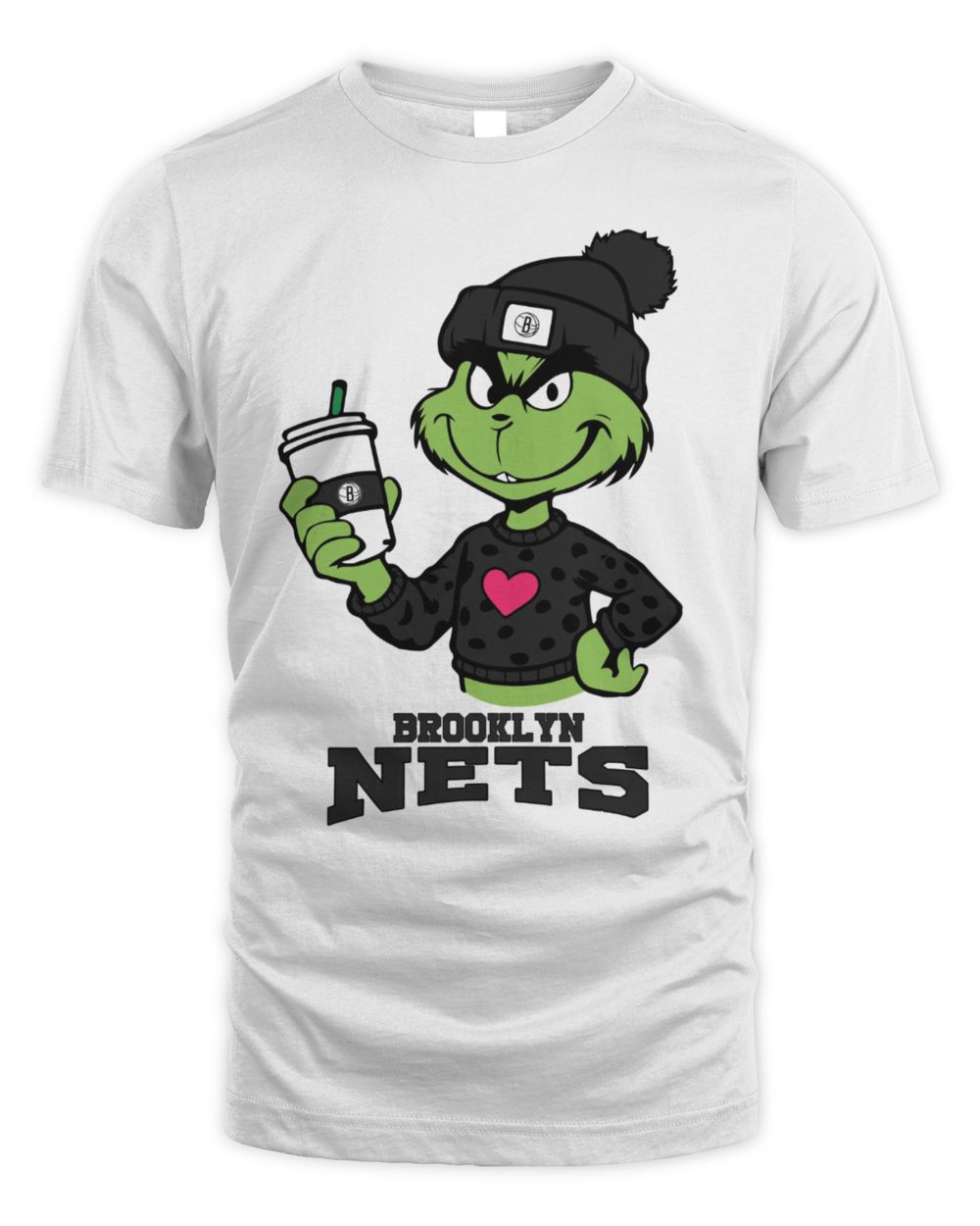 Brooklyn Nets Grinch Heart Christmas Basketball T-Shirt