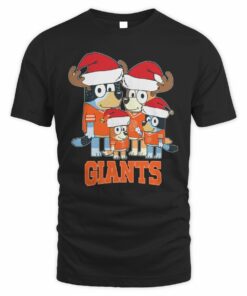 San Francisco Giants Bluey Santa Family Christmas Baseball T-Shirt