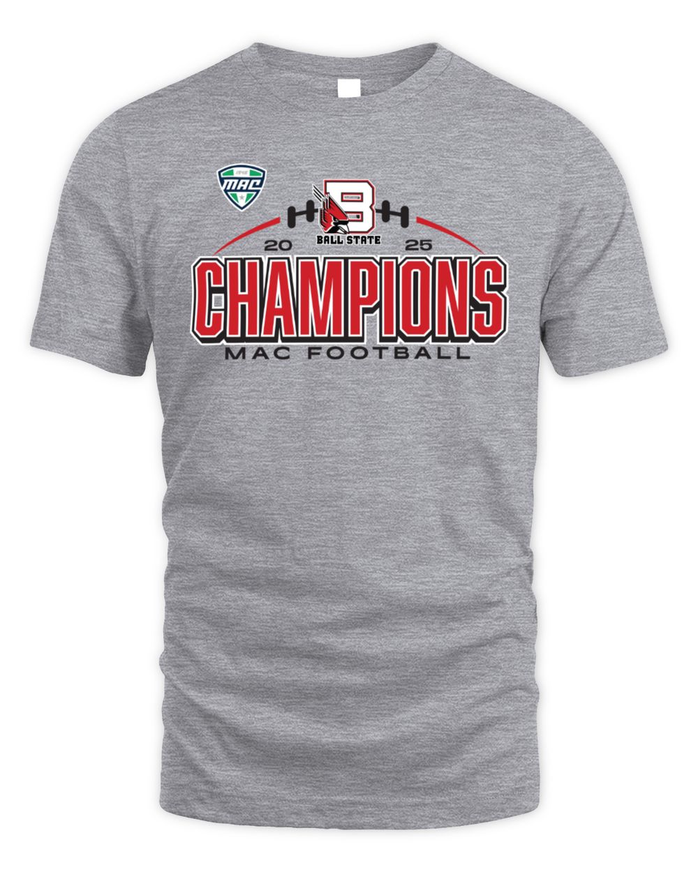 Ball State Cardinals 2025 MAC Football Champions T-Shirt