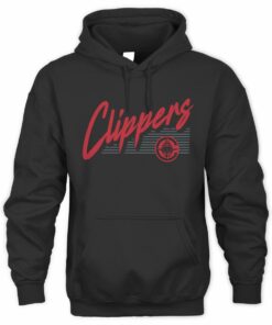 NBA Shop LA Clippers Color Block Slant Quick Strike Black Hoodie Official