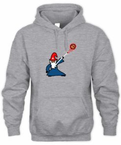 Paint Shop Wizard With Magic Staff Cartoon Sketch Hoodie