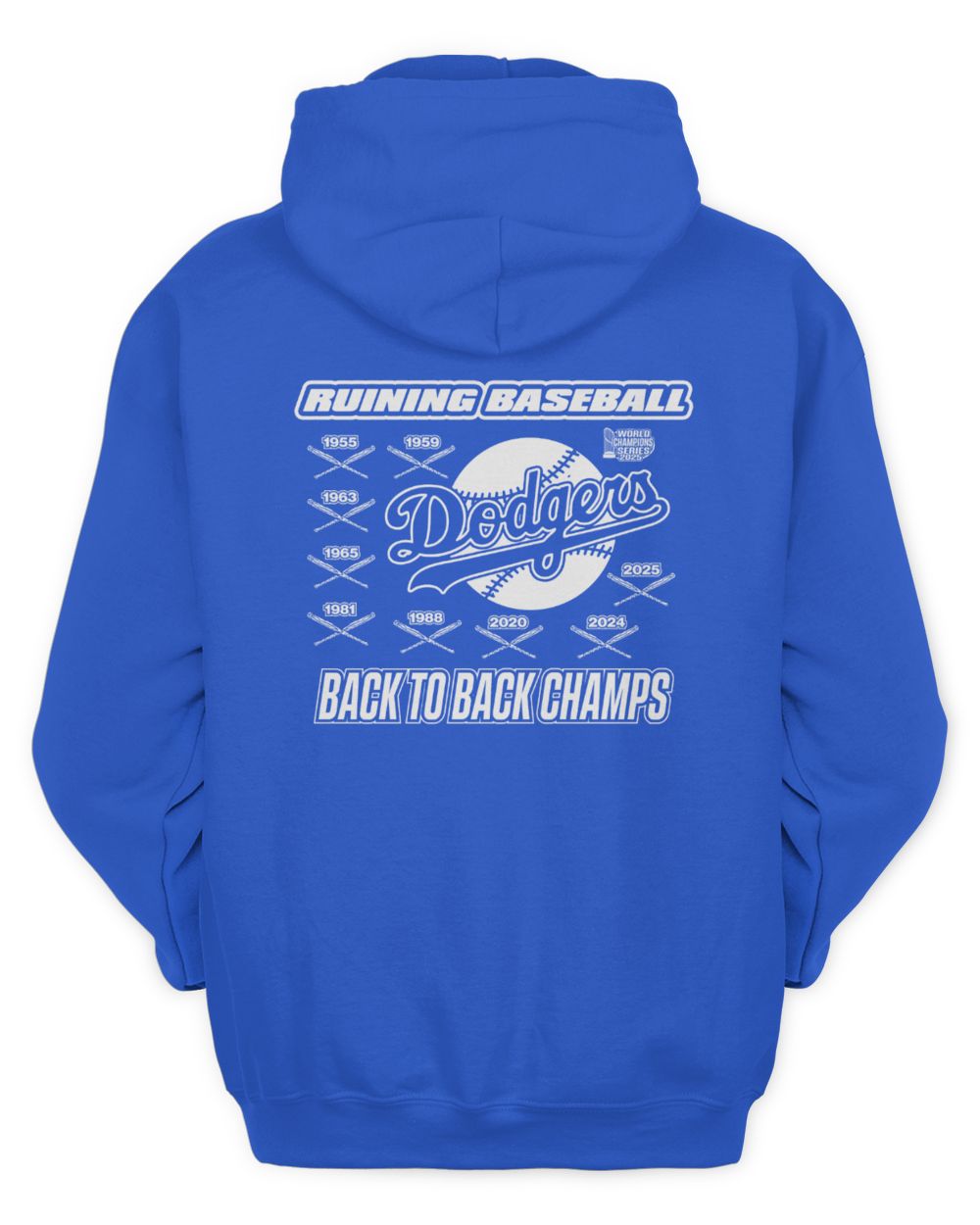Dodgers 2025 Back To Back World Champions Micro Drop Hoodie