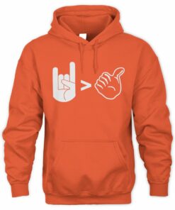 Texas Longhorns Hook Em Hand Greater Than Football Game Hoodie