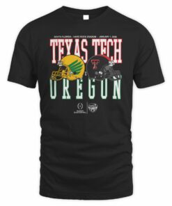 CFP Shop Capital One Orange Bowl 2026 Oregon vs Texas Tech Helmet Matchup T-shirt