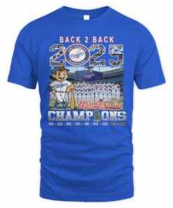 Dodgers 2025 Back 2 Back World Series Champions Full Team T-Shirt