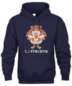 Miami Hurricanes Turkey Helmet Happy Thanksgiving Hoodie