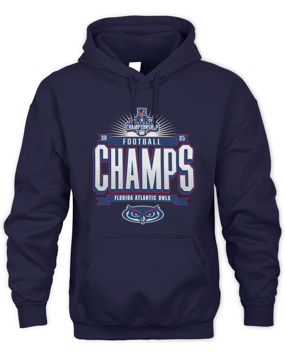 American Athletic Conference Football Champions 2025 Florida Atlantic Owls Hoodie