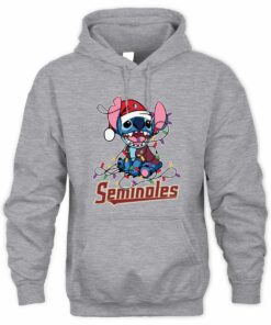 Florida State Seminoles Stitch Santa Christmas Lights Hoodie