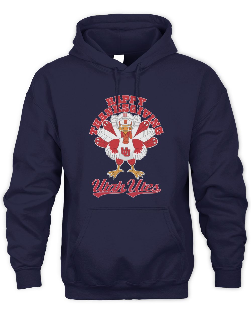 Utah Utes Turkey Helmet Happy Thanksgiving Hoodie