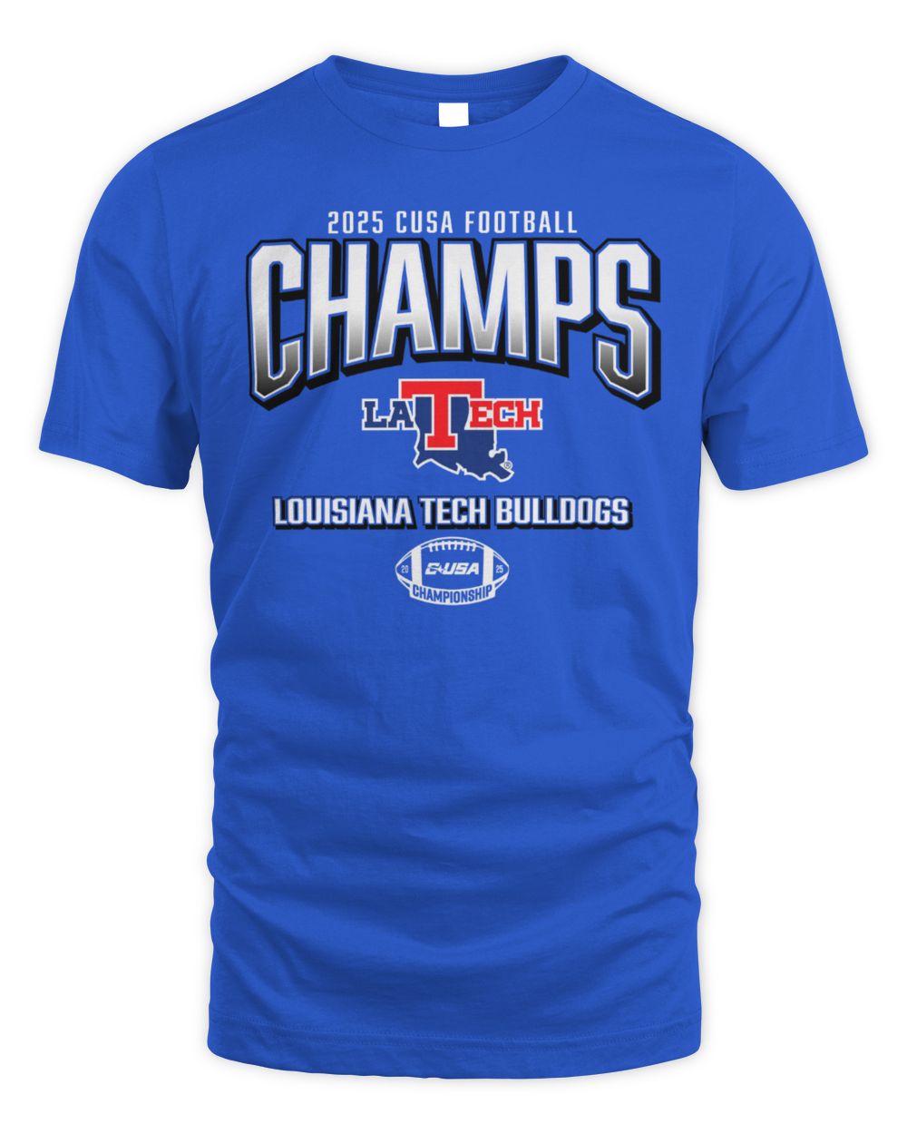 Louisiana Tech Bulldogs 2025 C-USA Football Champions Title Tee Official