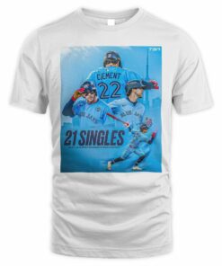 Blue Jays 21 Singles MLB Postseason Record Cement 22 T-Shirt