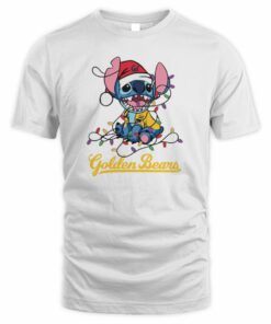 California Golden Bears Cute Stitch Christmas Lights NCAA T-Shirt