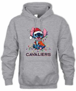 Virginia Cavaliers Stitch Santa Christmas Lights Hoodie