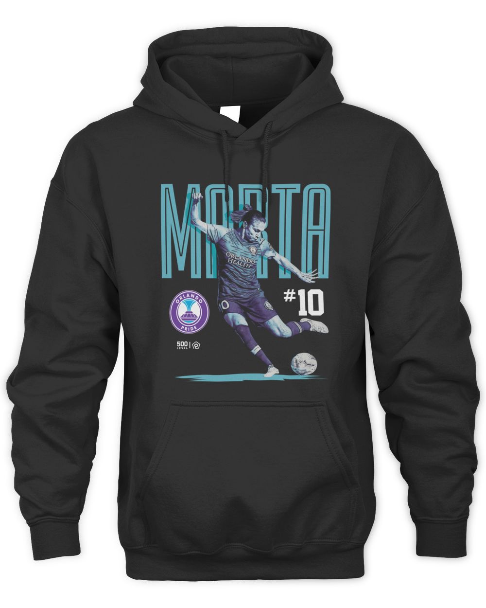 Orlando Pride Marta Women’s Soccer Iconic Player 500 Level Bitmap Hoodie