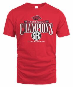 SEC Champions 2025 Arkansas Razorbacks Football Graphic T-Shirt