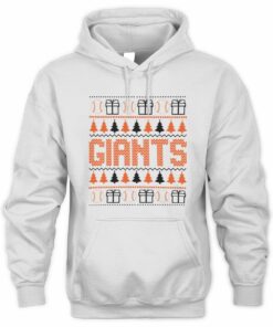 San Francisco Giants Christmas Baseball Trees Presents Ugly Sweater Hoodie