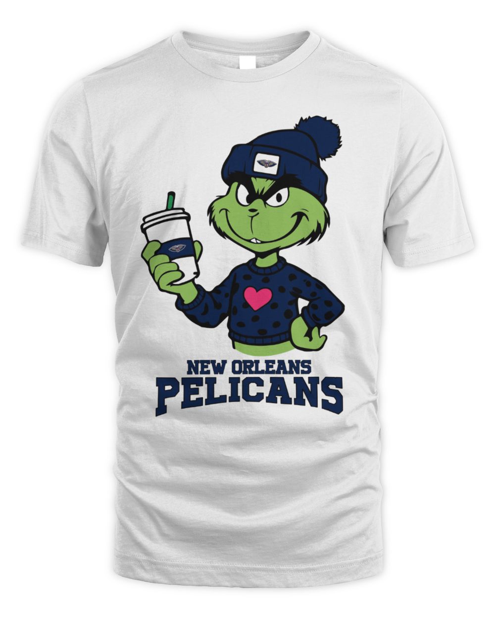New Orleans Pelicans Grinch Heart Christmas Basketball T-Shirt