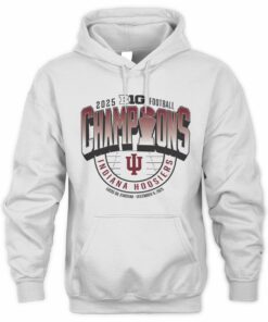 Big Ten Championship T Shirt Indiana Hoosiers Hoosiers White Blue 84 2025 Big Ten Football Champions Hoodie