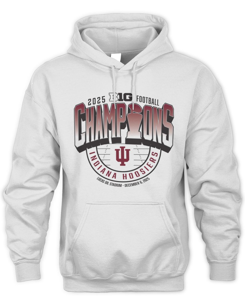 Big Ten Championship T Shirt Indiana Hoosiers Hoosiers White Blue 84 2025 Big Ten Football Champions Hoodie