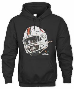 Rueben Bain Jr Game Face NIL Miami Hurricanes Football Helmet Hoodie