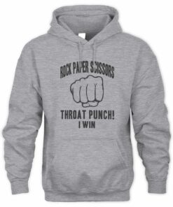 Mens Rock Paper Scissors Throat Punch Sweatshirt Hoodie