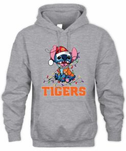 Clemson Tigers Stitch Santa Christmas Lights Hoodie
