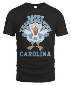 North Carolina Tar Heels Happy Thanksgiving Turkey T-Shirt