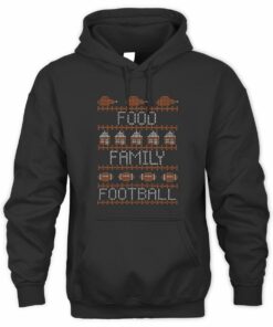 Thanksgiving Food Family Football Knit Pattern Hoodie