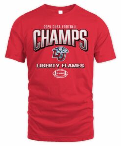 Liberty Flames 2025 C-USA Football Champions Title Tee Official
