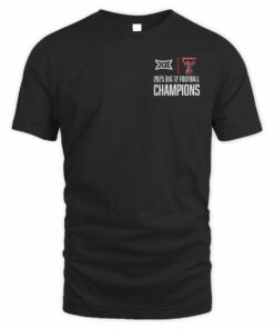 Men's Black Texas Tech Red Raiders 2025 Big 12 Football Champions Score T-Shirt