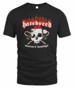 Hatebreed Seasons Beatings Holiday Skull Graphic T-Shirt