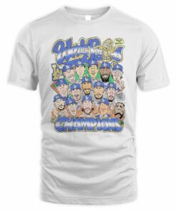 Los Angeles Dodgers 2025 World Series Champions Team Cartoon T‑Shirt