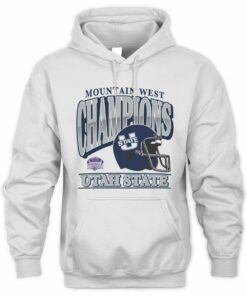 Utah State Aggies Football Helmet Vintage 2025 Mountain West Champs Hoodie