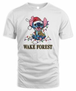 Wake Forest Demon Deacons Cute Stitch Christmas Lights NCAA T-Shirt