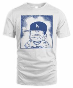 Yamamoto Los Angeles Dodgers Manga Cartoon Art T-Shirt