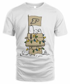 Purdue Boilermakers Snoopy House Holiday Lights T-Shirt