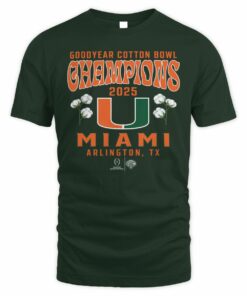 NCAA Shop Miami Hurricanes College Football Playoff 2025 Cotton Bowl Champions Hometown Pride T-Shirt