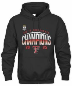 Men's Black Texas Tech Red Raiders 2025 Big 12 Football Champions Endzone Speed Black Hoodie